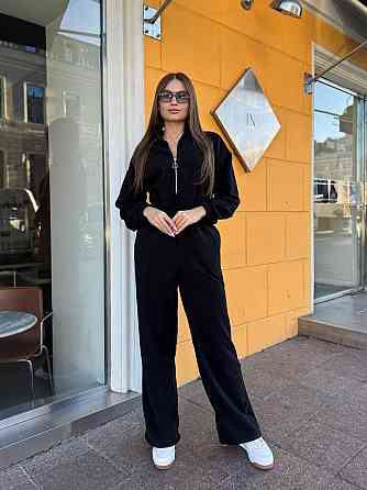 Жіночий теплий комбінезон із турецького флісу Чорний, 46/48 Одеса