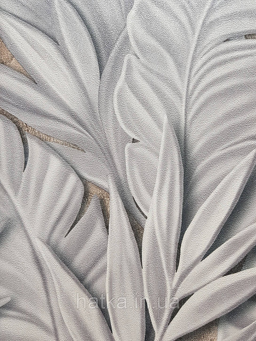 Обои метровые виниловые на флизелине Sintra Vila листья ветки серые бирюзовые на коричневом  533444 Киев - изображение 1