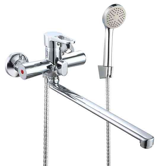 Смеситель для ванны WEZER VRL710-01 с длинным изливом и душевым гарнитуром Киев