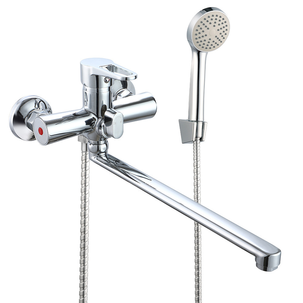 Змішувач для ванни WEZER VRL710-01 з довгим виливом та душовим гарнітуром Київ - фото 1