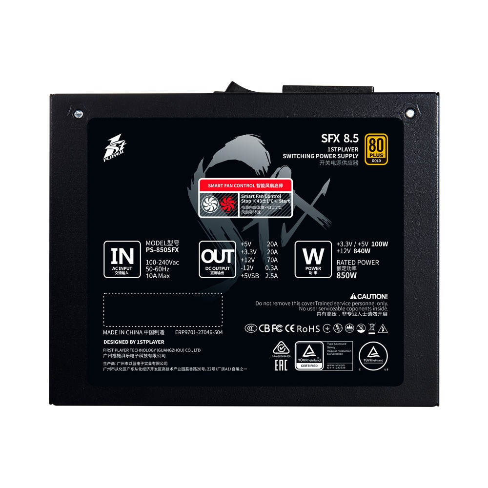 Блок живлення 1stPlayer PS-850SFX (SFX-GLD-850-BK-EU) 850W ( Чорний ) Харків - фото 2