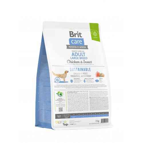 Корм сухой Brit Care Dog Sustainable Adult Large Breed для взрослых собак больших пород с курицей и насекомыми 3 кг Киев