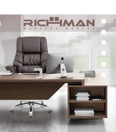 Офісне Крісло Керівника Richman Congess Хром М2 AnyFix Шкіра Lux Чорний Київ