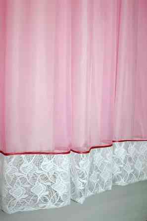 Кухонная занавесь (270х170см) цвет розовый с белым 00к 59-554 Киев