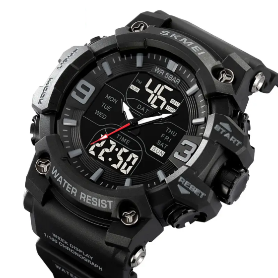 Годинник чоловічий наручний спортивний Skmei 2222 (Чорний) Київ