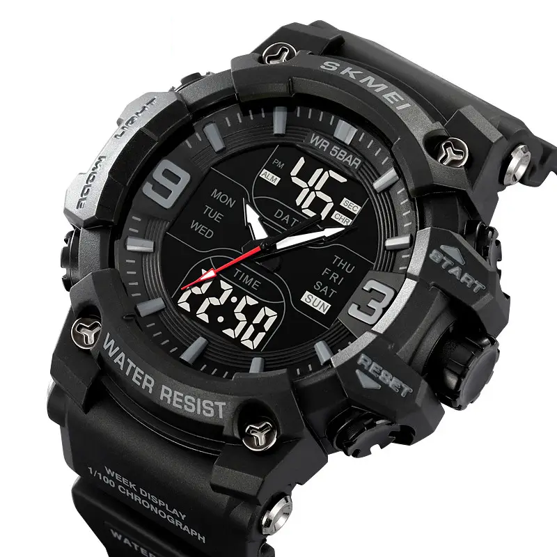 Годинник чоловічий наручний спортивний Skmei 2222 (Чорний) Київ - фото 2