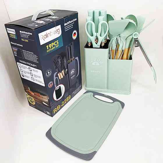 Силіконові аксесуари для кухні, Набір силіконових приладдя на підставці, Кухонний комплект з силікону VE-18 Львів