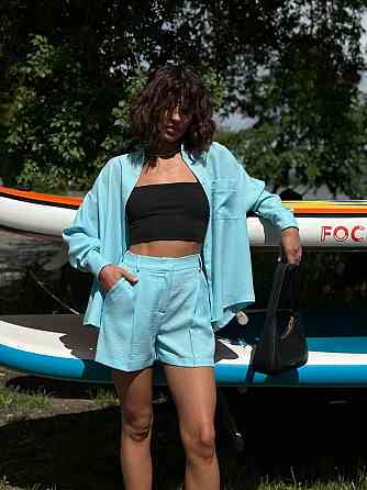 Костюм жіночий літній льон Бірюзовий XS-S Харків