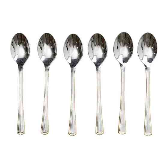 Набор чайных ложек 6 шт с золотой обводкой Киев