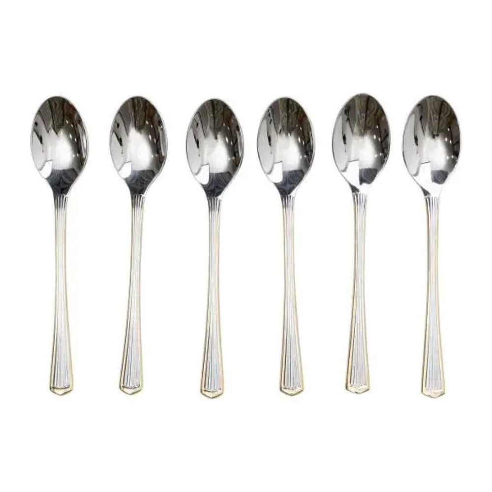 Набор чайных ложек 6 шт с золотой обводкой Киев - изображение 1