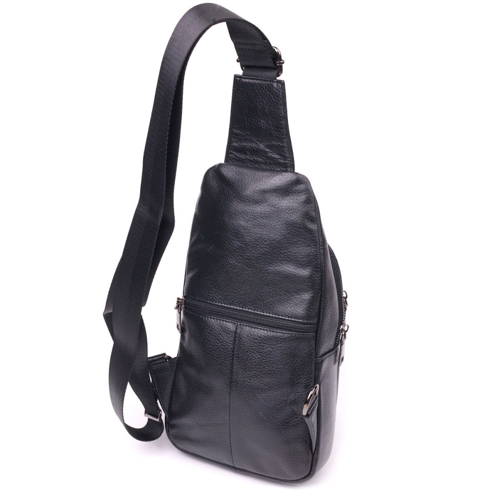 Интересная мужская сумка через плечо из натуральной кожи 21397 Vintage Черная Киев - изображение 9