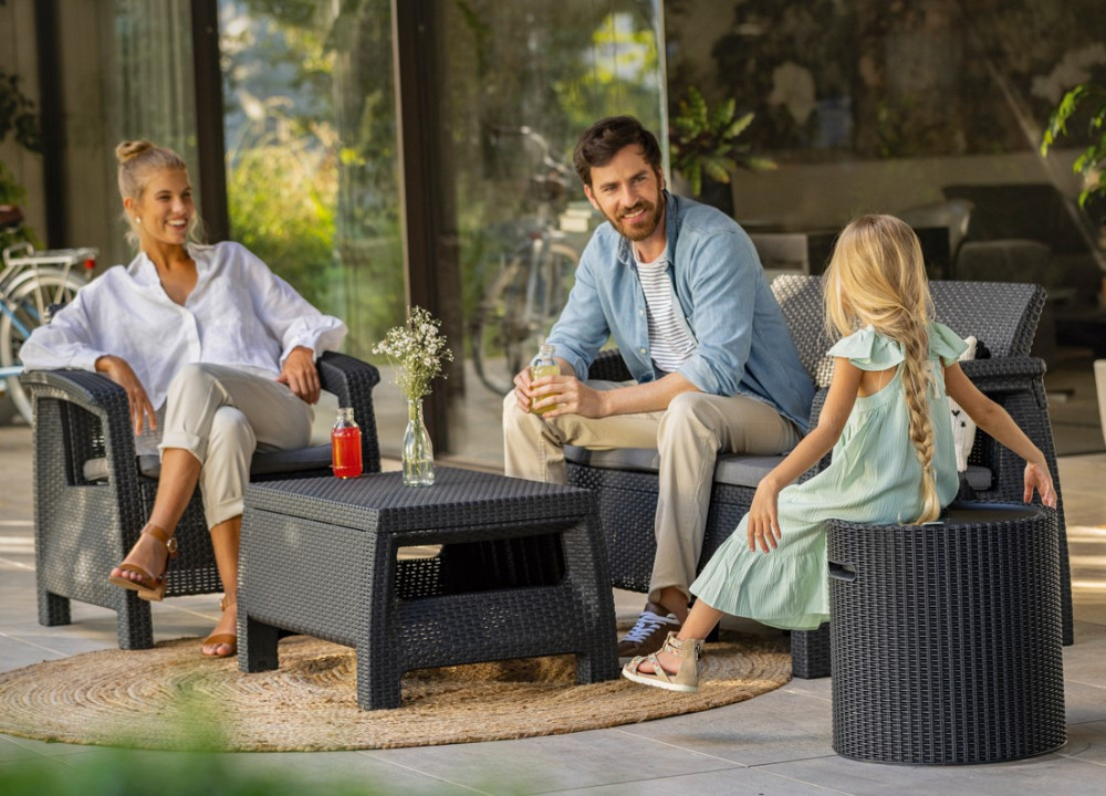 Стіл-скриня садова пластикова KETER COOL STOOL, коричнева Київ - фото 7