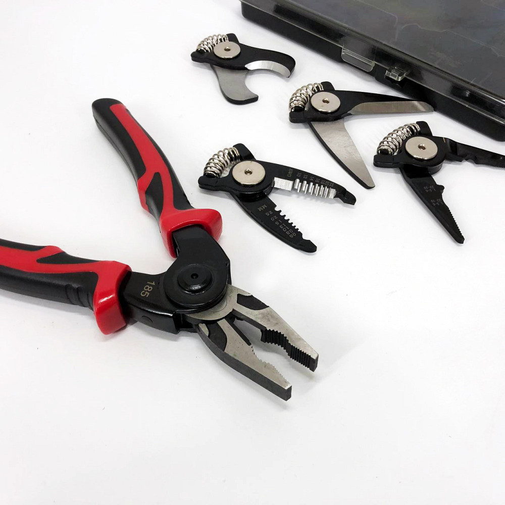 Многофункциональный набор быстросменных инструментов 5 в 1 (плоскогубцы, зачистка изоляции, обжимные щипцы) CG-50 Ивано-Франковск - изображение 3