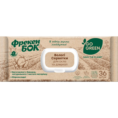 Салфетки для уборки Фрекен БОК Влажные для стекла и зеркал 100 хлопок 36 шт. (4823071628777) Винница - изображение 1