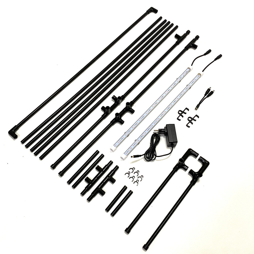 Підставка для квітів на підвіконня Lucia Bicolor 2 з подвійною фітолампою. Полиця для квітів на вікн Бориспіль - фото 9