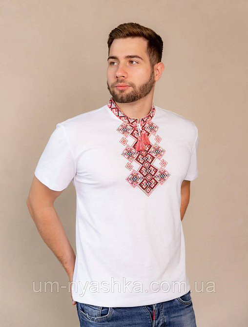 Мужская вышиванка с коротким рукавом футболка вышиванка Бажан XXL Кривой Рог - изображение 1