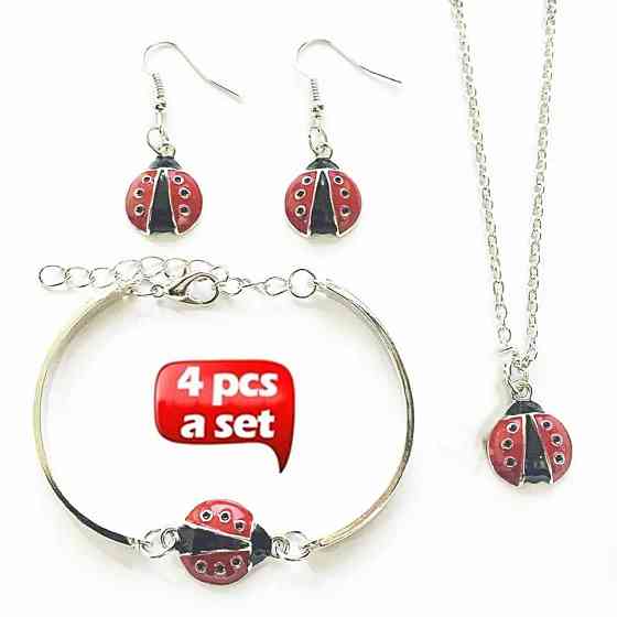 Набор бижутерии детский (серьги, браслет, кулон) - цинковый сплав, пластик Киев