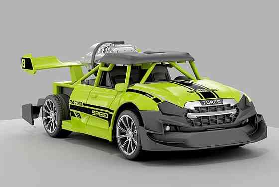 Автомобіль на пульті управління з парою і підсвічуванням 1:20 зелений коробка з невеликим дефектом Київ