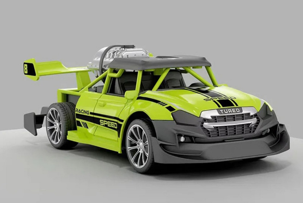 Автомобіль на пульті управління з парою і підсвічуванням 1:20 зелений коробка з невеликим дефектом Київ - фото 4