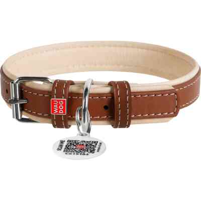 Ошейник для животных WAUDOG Soft с QR паспортом M Ш 25 мм Д 38-49 см коричневый (7203) Винница