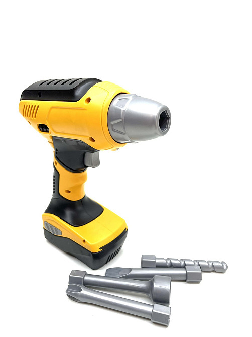Шуруповерт іграшковий 4 насадки автоматичне обертання режим "реверс" Жовто-чорний (T002) Чернігів - фото 3