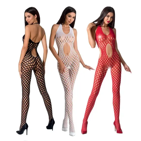 Сексуальний бодістокінг Passion BS065 One Size, Black, комбінезон, велика сітка Львов