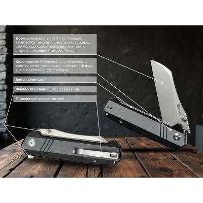 Нож Sencut Draxor Satin G10 Grey (S24035-3) Винница - изображение 4