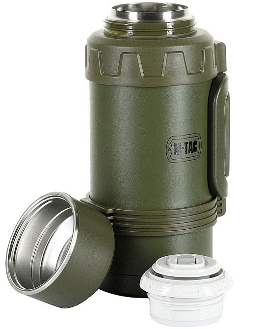 Армійський Термос для напоїв 1.6 літрів з ручкою та ременем M-Tac (UN-G05-1600A) Нержавіюча сталь Нововолинськ - фото 6