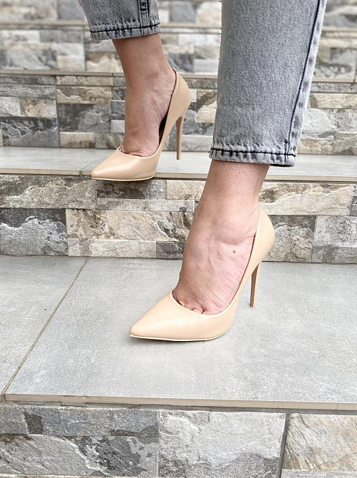 Туфлі жіночі YES MILE бежеві еко-шкіра висота каблука 11см 38р. 40р. (4502) Коломыя - изображение 3