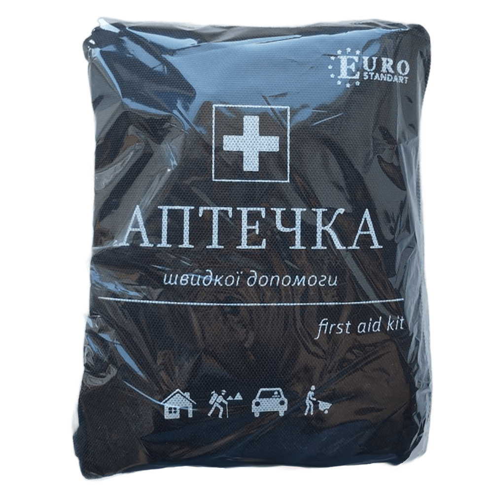 Аптечка автомобільна АМА-1 чорна сумка в плівці (19од., 24шт.) Київ - фото 1