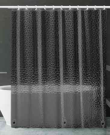 Шторка для душа и ванной комнаты с 3 магнитами-утяжелителями, цвет прозрачно-серый Каменец-Подольский
