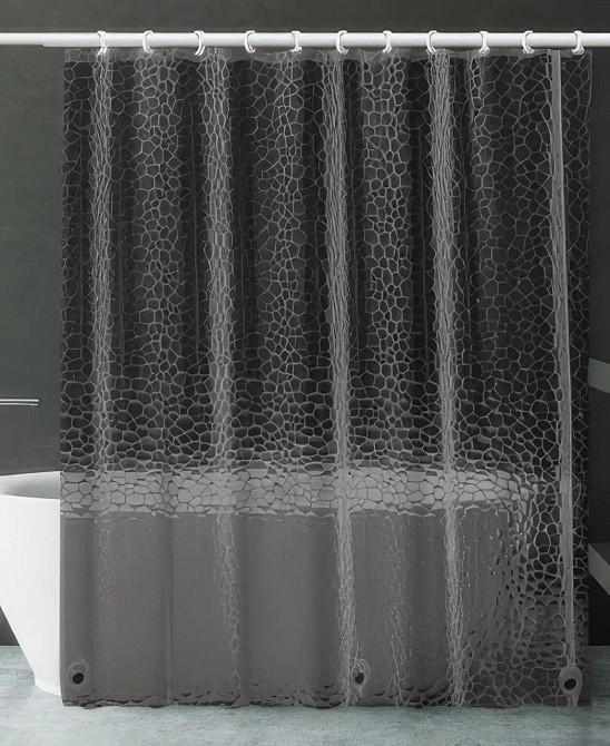 Шторка для душа и ванной комнаты с 3 магнитами-утяжелителями, цвет прозрачно-серый Каменец-Подольский - изображение 3