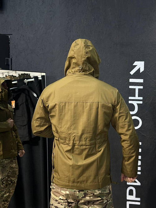 Чоловіча армійська куртка койот ріп-стоп з водозахистом манжетами липучками Львів - фото 3