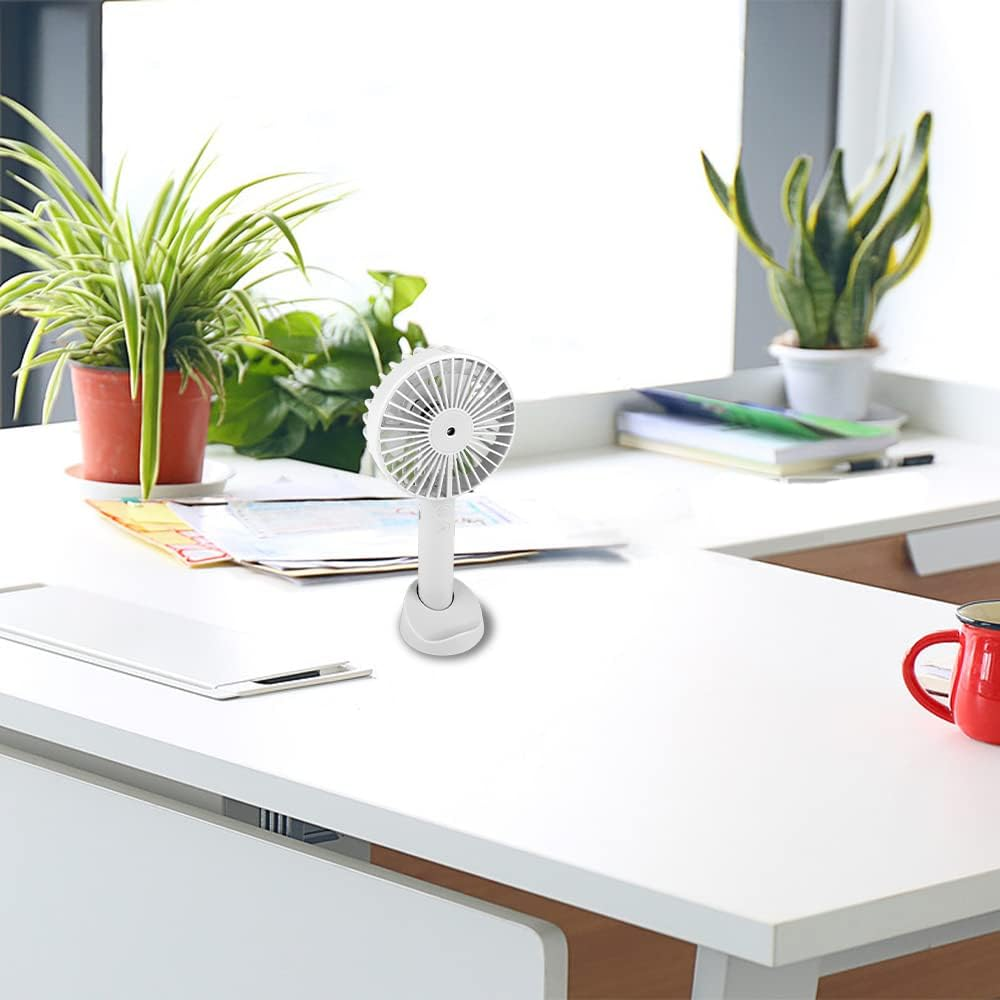 Портативний ручний вентилятор-зволожувач Humidifying Fan V9 на акумуляторі Міні-кондиціонер із розпиленням води, Білий Київ - фото 8