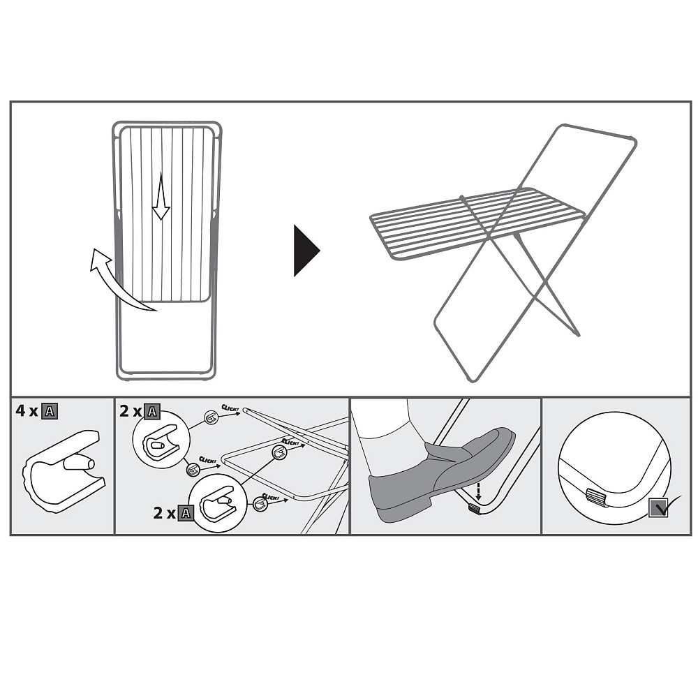 Сушарка для білизни підлогова Casa Si City Plus 10m Black (CS92287C03E) Київ - фото 3