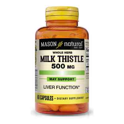 Трави Mason Natural Розторопша 500мг, Milk Thistle, 60 капсул (MAV-11505) Вінниця