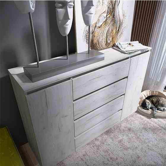 Комод Еверест КЛ-4 Лайт (телескопічні) 140х38х93 см Дуб Крафт білий (DTM-071077) Львів