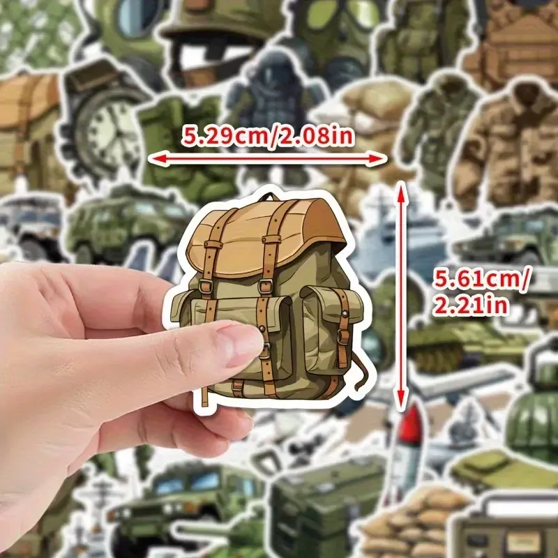 Набор стикеров «Военная техника и снаряжение» – 50 штук, тактические наклейки ПВХ Киев - изображение 4