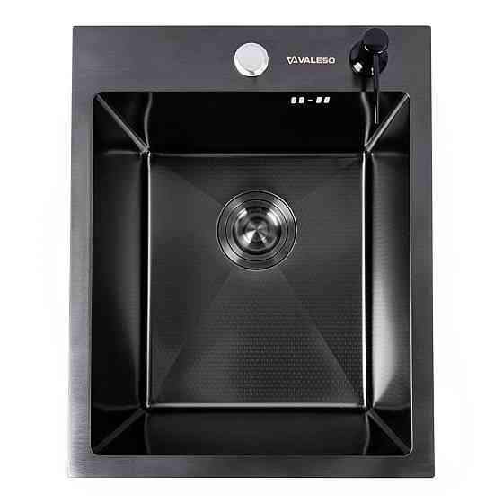 Кухонна мийка з нержавіючої стал чорна DECOR VALESO Handmade Коломыя