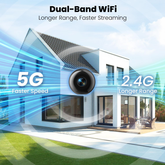 Міні-камера няня JOYTOUR 2K: Дводіапазонний WiFi 2.4/5G, Безкоштовна хмара, Нічне бачення, Датчик руху, Black Київ