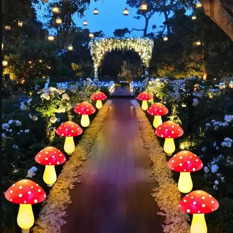 Декоративная гирлянда «Мухоморы» с солнечной батареей, 8 режимов свечения 6 шт Коломия - фото 4