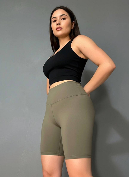 Шорты женские Black Cyclone 2683-2695 велосипедки дайвинг с широким поясом и надписью clo бежевые, бежевый, XL Киев - изображение 4