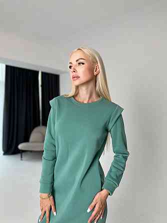 Тепла жіноча сукня спортивна "Cassie" оптом | Норма і батал | Розпродаж моделі Оливковий, 42-44 Київ