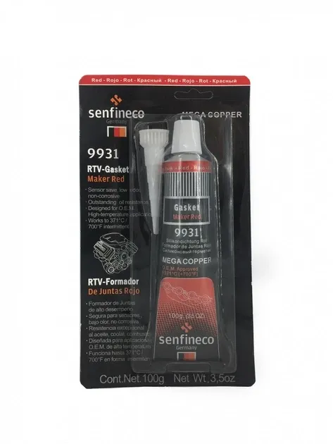 Силіконовий герметик Senfineco RVT Gasket Maker 100 г Червоний Полтава - фото 1