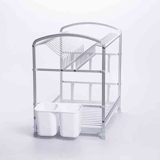 Двоярусна сушарка для кухні алюмінієва з лотком і тримачами HP-46-13 Київ