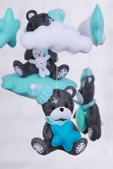 Дитячий мобіль на ліжечко для немовлят WooolyWool «Ведмедики Тедді» Київ - фото 4