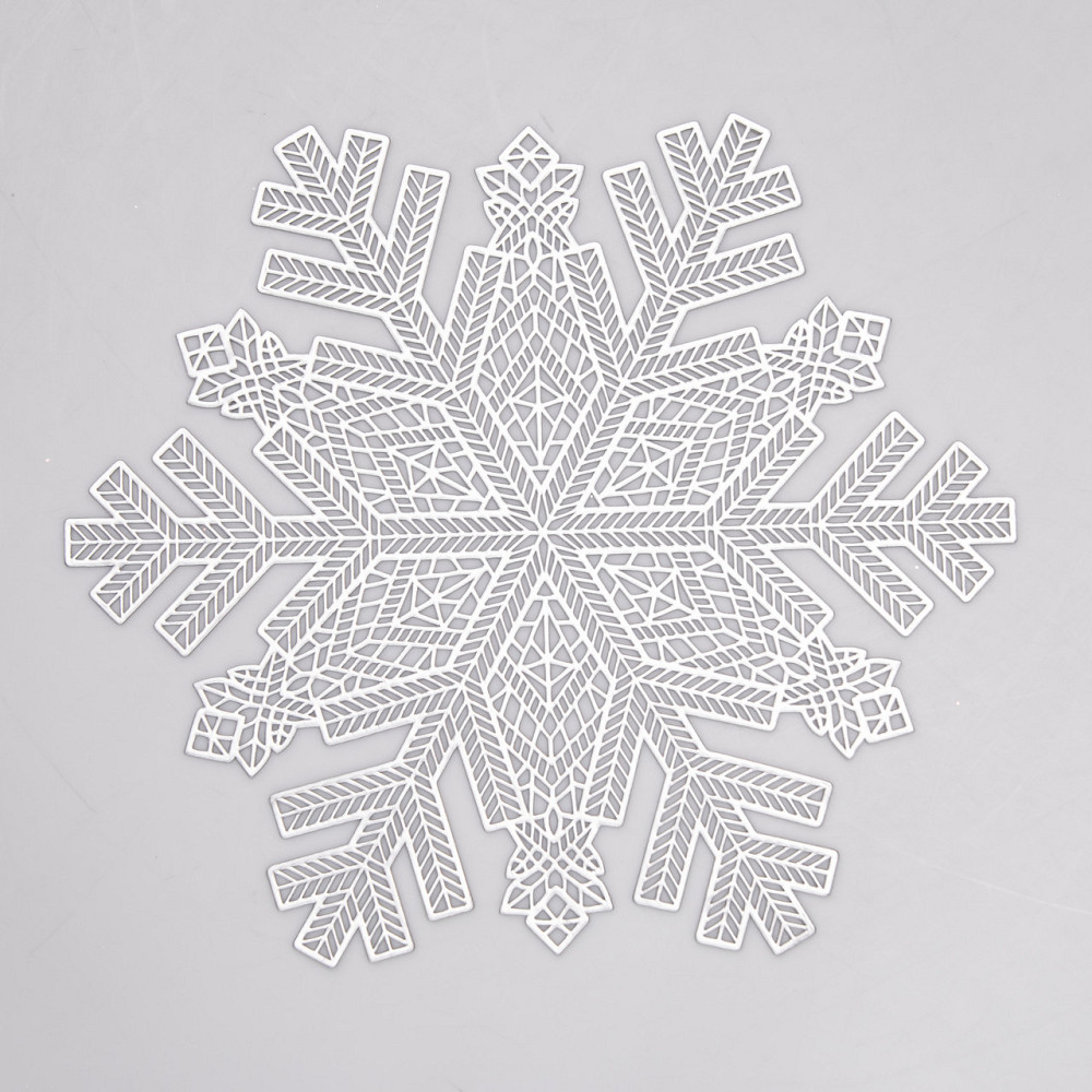 Yiwu Килимок для сервірування столу Snowflake 38 см срібло HP-36327-21 Коломыя - изображение 1