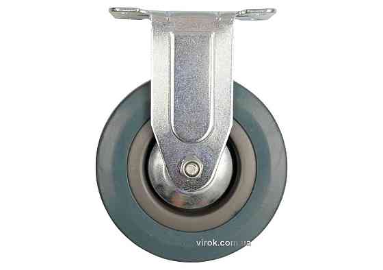 Колесо до візка Ø=125 мм, b=27 мм VOREL; сіра гума, зі штивною опорою; h=161мм, навантаж.- 50 кг[25] Одеса
