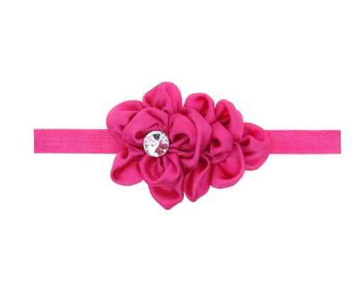Ошатна пов'язка дитяча малинова - квітка 10см, розмір універсальний (на резинці) Київ