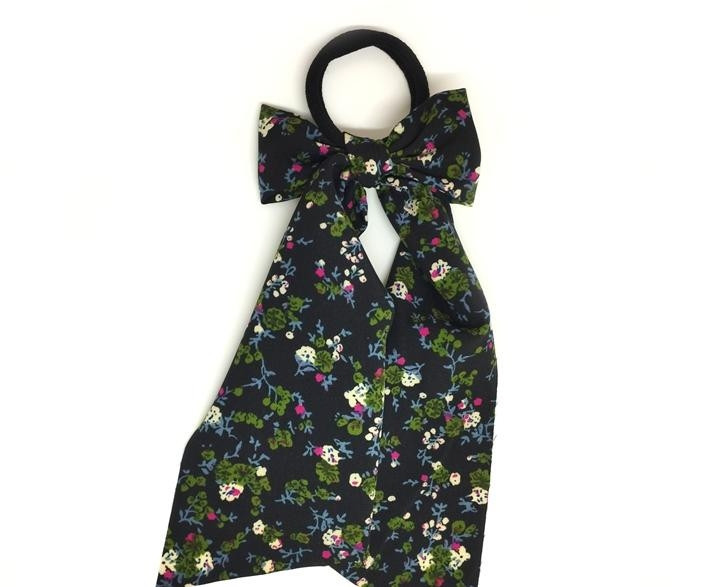 Бант резинка для волос черно-зеленый Твилли Киев - изображение 1